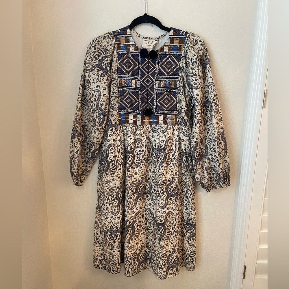 Figue Lucie Embroidered Cotton Boho Dress Small Like New - Picture 2 of 6